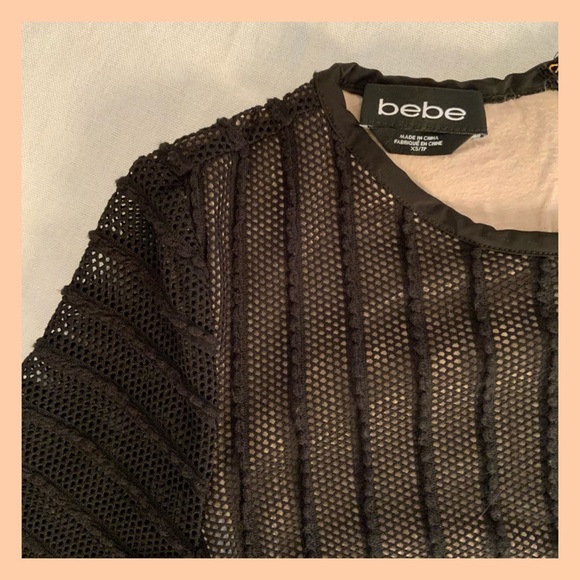 BEBE long sleeve mesh body con dress - Picture 1 of 3